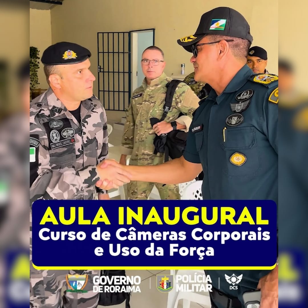 POLICIAIS MILITARES DA PMRR PARTICIPAM DO CURSO DE CÂMERAS CORPORAIS E USO DA FORÇA
